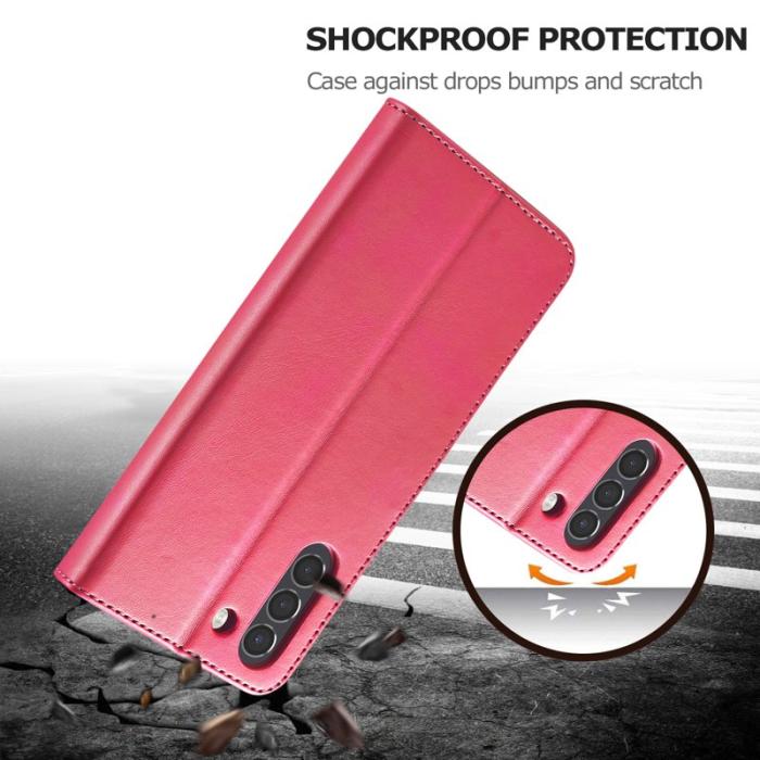 LC.imeeke - LC.IMEEKE Design Plånboksfodral för Samsung Galaxy S21 FE - Konstläder - Rosa