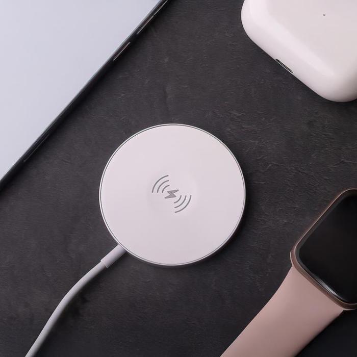 Forever - Forever 3i1 MagSafe Trådlös Laddare 15W Magnetisk MAWC-400 Vit