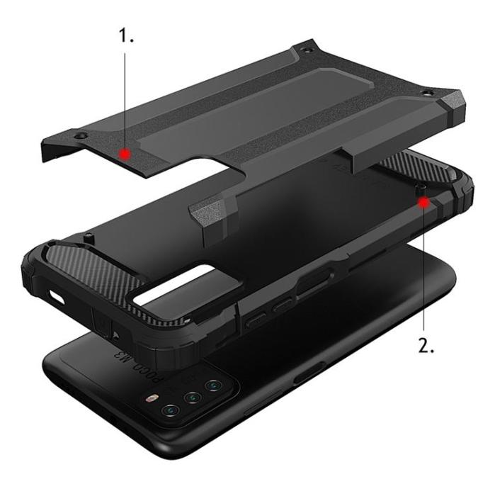 OEM - Redmi Note 10 5G / Poco M3 Pro Skal Hybrid Armor Tough Rugged - Gyllene