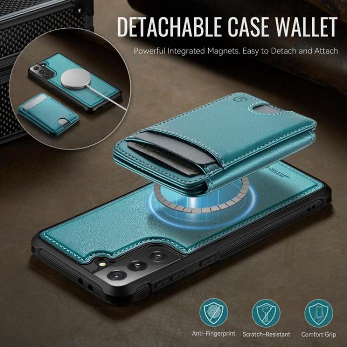 OEM - JEEHOOD Samsung Galaxy S21+ 5G Fodral KonstLäder - Blå