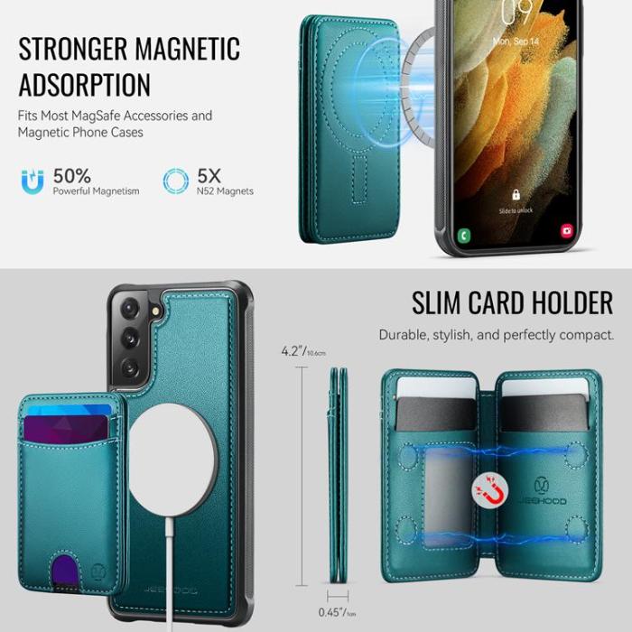 OEM - JEEHOOD Samsung Galaxy S21 5G Fodral Konstläder - Blå