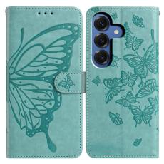 OEM - Samsung Galaxy S26 Plus Fodral Flip Konstl&auml;der Med Rem - Gr&ouml;n