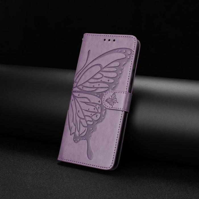 OEM - Samsung Galaxy S26 Plus Fodral Fjärilsprägling PU Läder Flip - Lila