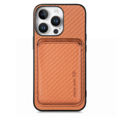 A-One Brand - iPhone 16 Pro Max Mobilskal korthållare Carbon Fiber - Brun