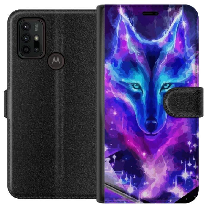 iSecrets - Plånboksfodral till Motorola Moto G30 med Neon Varg