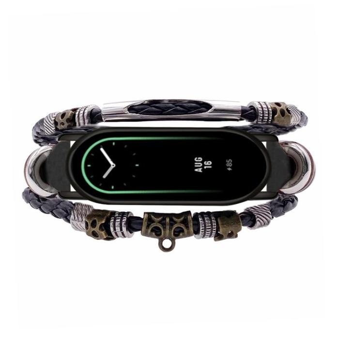 A-One Brand - Xiaomi Mi Smart Band NFC/9/8 NFC/8 Armband Ethnic Beaded - Svart