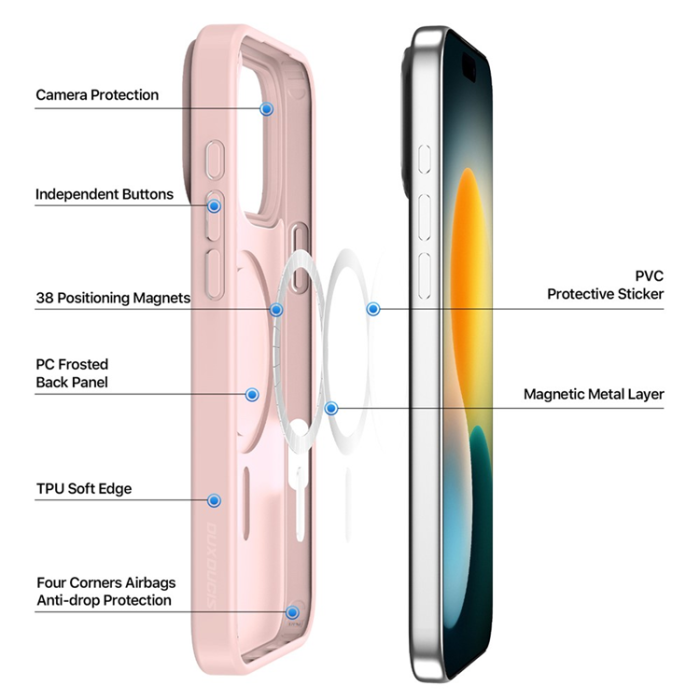 Dux Ducis - Dux Ducis iPhone 17 Pro Max Mobilskal MagSafe Yind - Ljusrosa