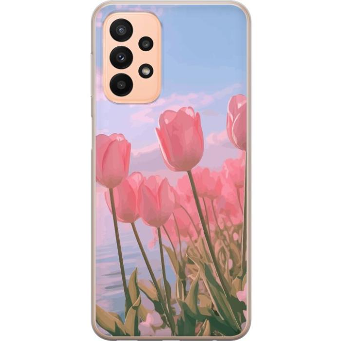 iSecrets - Mobilskal till Samsung Galaxy A23 5G med Rosa Tulpaner