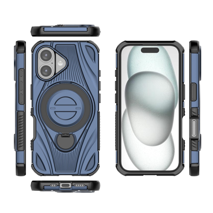 A-One Brand - iPhone 16 Mobilskal MagSafe Magnetic Kickstand - Mörkblå
