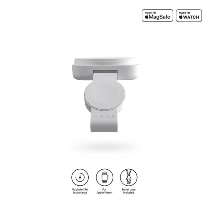 ZENS - Zens 2-in-1 Trådlös laddare Magsafe Watch - Vit
