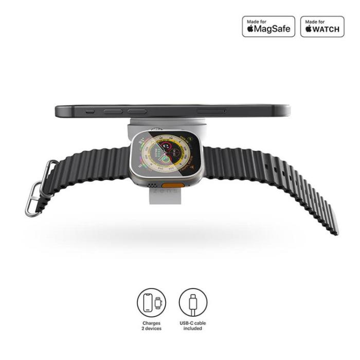 ZENS - Zens 2-in-1 Trådlös laddare Magsafe Watch - Vit