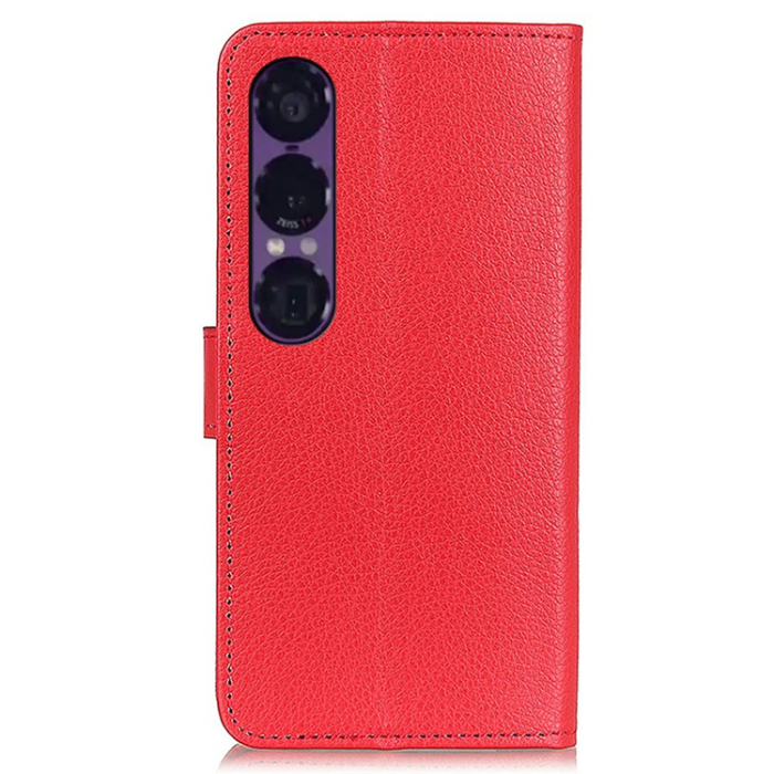 A-One Brand - Sony Xperia 1 VII Plånboksfodral Litchi Texture - Röd