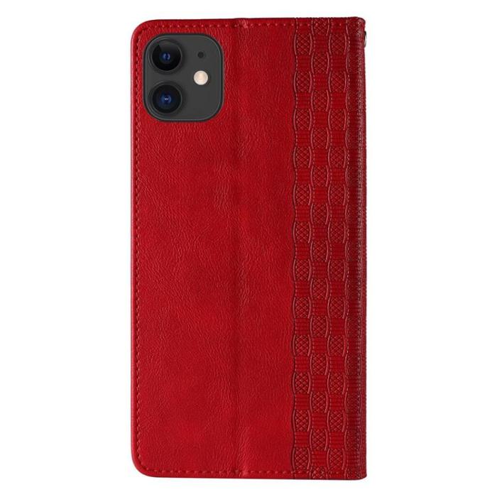 OEM - Magnet Strap iPhone 12 Plånboksfodral - Röd