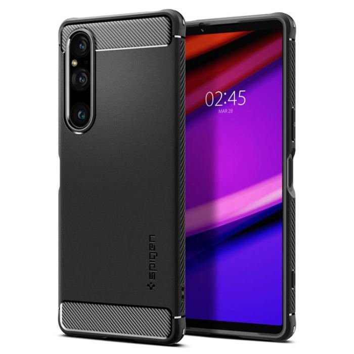 UTGATT - Spigen Sony Xperia 1 V Mobilskal Rugged Armor - Matte Svart