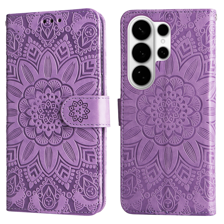 Galaxy S26 Ultra Plånboksfodral Sunflower Imprint Läder - Lila | 2353 | AlltMobil