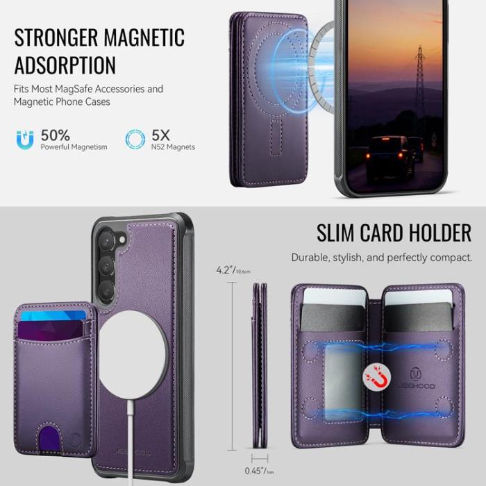 OEM - JEEHOOD Samsung Galaxy S23+ Fodral KonstLäder - Lila