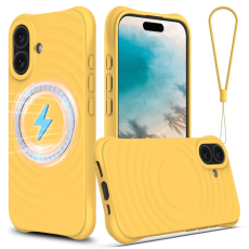 A-One Brand - iPhone 17 Mobilskal MagSafe Silikon Ripple Liquid - Gul