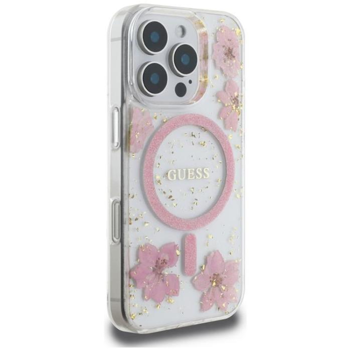 Guess - Guess iPhone 16 Pro Max Mobilskal MagSafe Resin Flowers