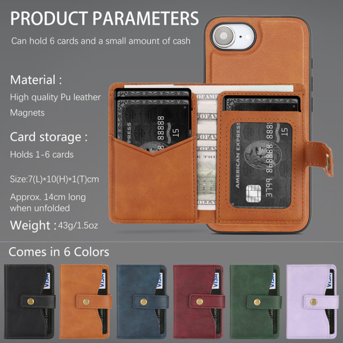 A-One Brand - iPhone 16e Mobilskal MagSafe Detachable Korthållare