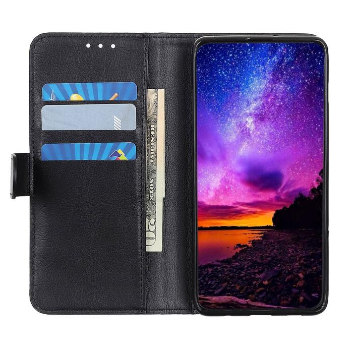 OEM - Litchi Läder Plånboksfodral Galaxy S20 FE - Svart