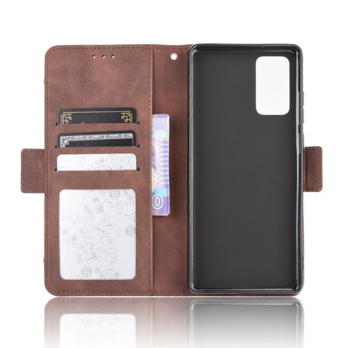 OEM - Protector Läder Plånboksfodral Galaxy S20 FE - Brun