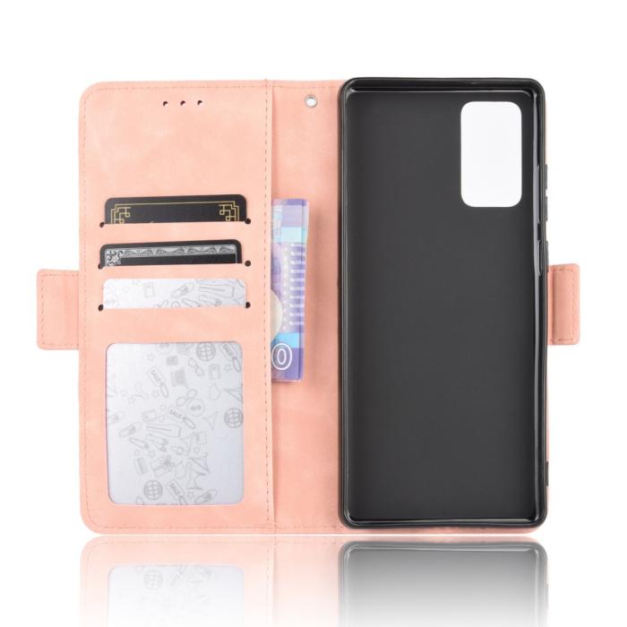 UTGATT1 - Protector Läder Plånboksfodral Galaxy S20 FE - Rosa