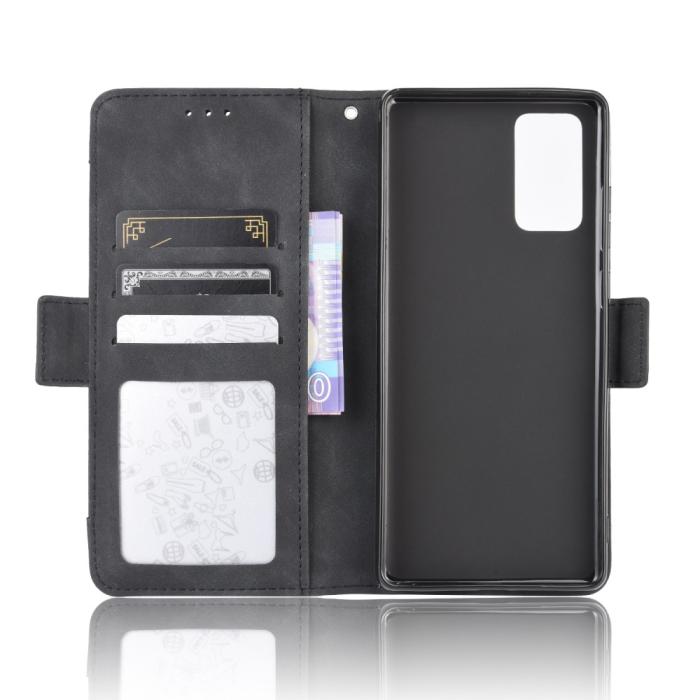 UTGATT1 - Protector Läder Plånboksfodral Galaxy S20 FE - Svart