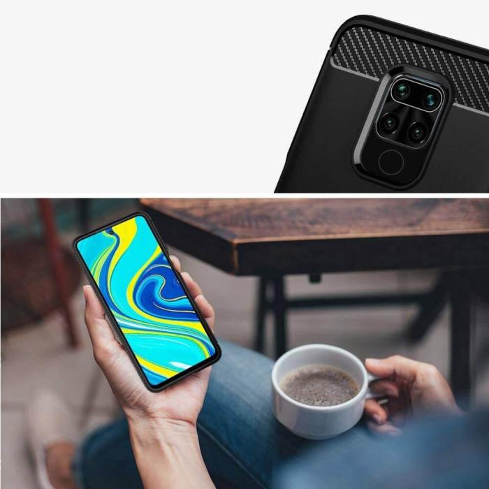 UTGATT4 - Carbon series skal Redmi 10X 4G/Redmi Note 9 Svart