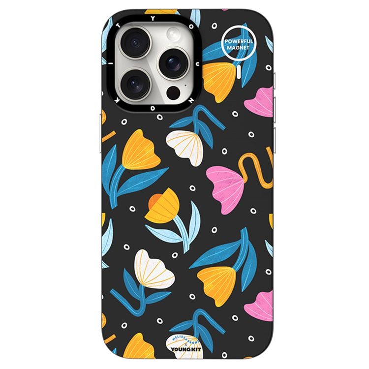YOUNGKIT iPhone 13 Pro Max Mobilskal MUScx001-Flowers - Svart | 2353 | AlltMobil