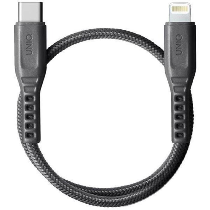 UNIQ - Uniq USB-C till Lightning kabel Flex Nylon 0.3m 18w - Svart