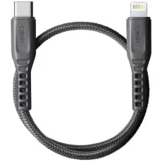 UNIQ - Uniq USB-C till Lightning kabel Flex Nylon 0.3m 18w - Svart