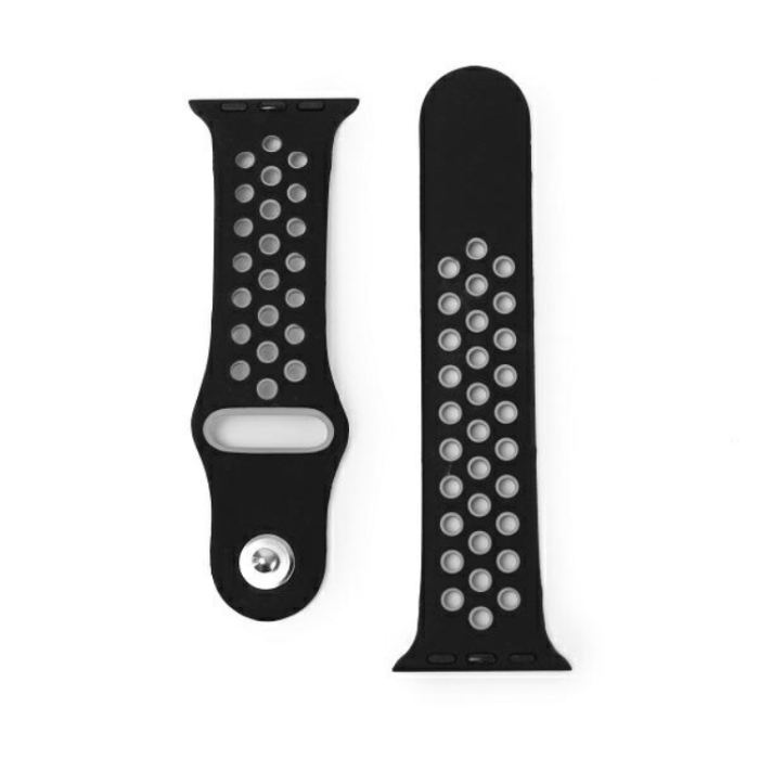Beline - Beline Apple Watch (38/40/41mm) Armband Sport Silikon - Svart/Grå
