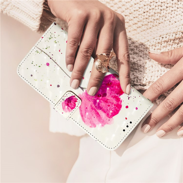 A-One Brand - iPhone 16e Plånboksfodral Printing Pattern Med Rem - Flower