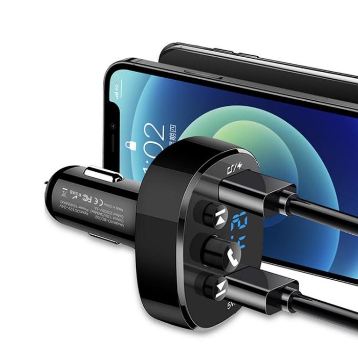 XO - XO FM-sändare Bluetooth MP3 Med Billadare 15W BCC02 - Svart