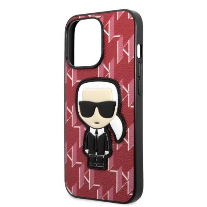 KARL LAGERFELD - Karl Lagerfeld iPhone 13 Pro Skal Monogram Ikonik Patch - Röd