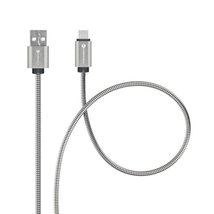 Forcell - Forcell USB-C till USB-A kabel C234 1m - Silver