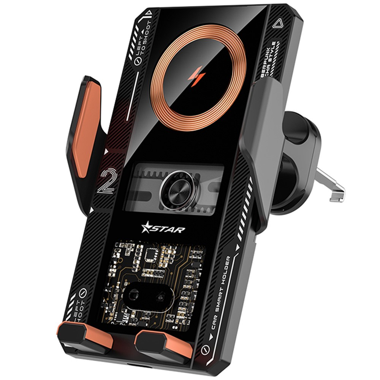 Bilhållare Luftventil Trådlös Laddare 15W T8 Infrared - Svart | 264 | AlltMobil