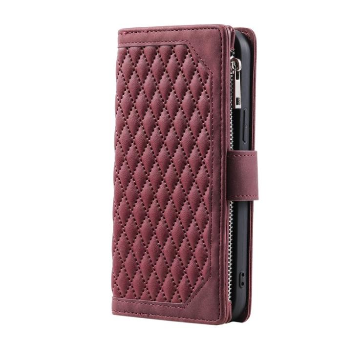 OEM - Samsung Galaxy A37 Plånboksfodral Konstläder - Vinröd
