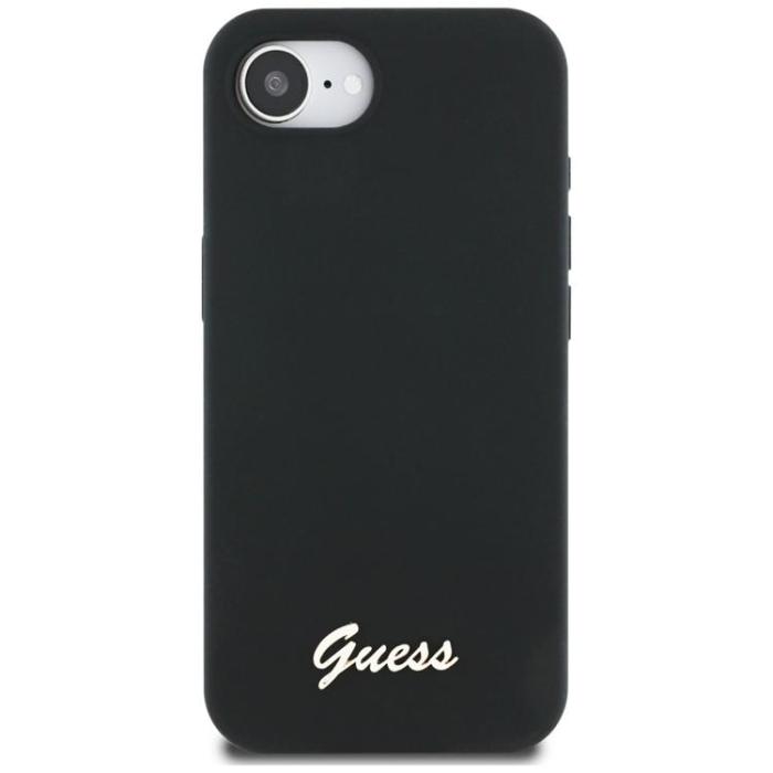 Guess - Guess iPhone 16e Mobilskal MagSafe Silikon Script Metal Logo