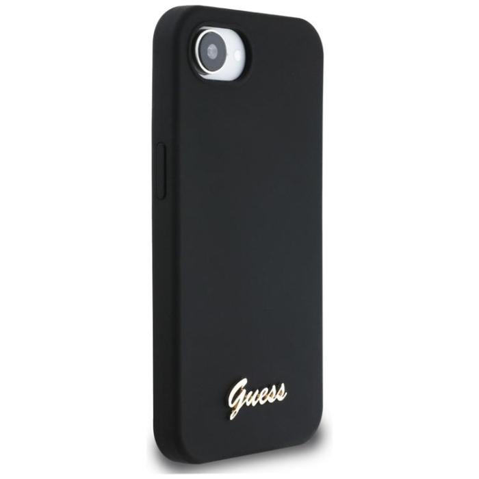 Guess - Guess iPhone 16e Mobilskal MagSafe Silikon Script Metal Logo