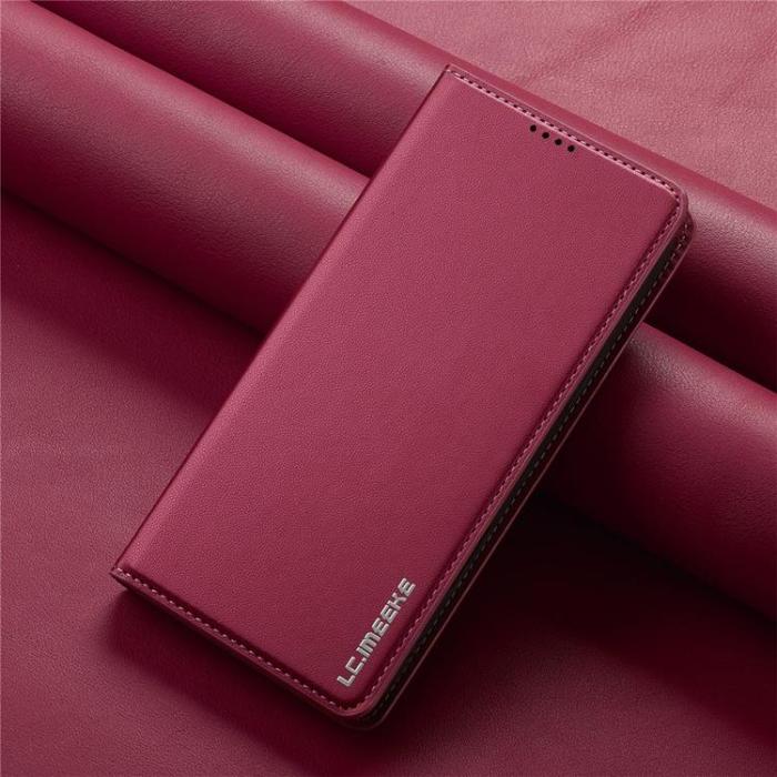LC.imeeke - LC.IMEEKE iPhone 17 Pro Plånboksfodral PU Läder - Röd