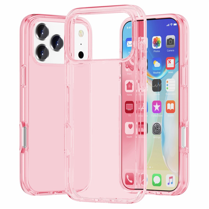 AMORUS - AMORUS iPhone 17 Pro Mobilskal Shockproof - ClearRosa