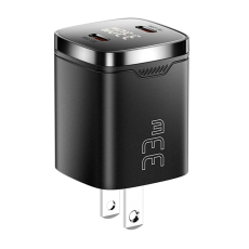 ESSAGER - ESSAGER GaN Snabbladdare 33W 2x USB-C med LED US - Svart