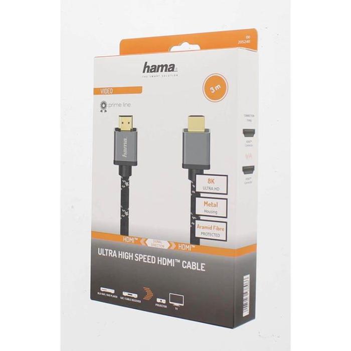 Hama - Hama HDMI Kabel Ultra High Speed 8K 48 Gbit/s 3m - Metall