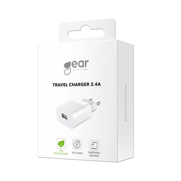 GEAR - Gear Väggladdare 220V 1xUSB-A 2.4A - Vit
