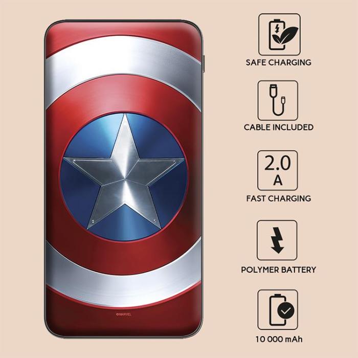 UTGATT5 - Marvel Powerbank 10000 mAh Captain America 001