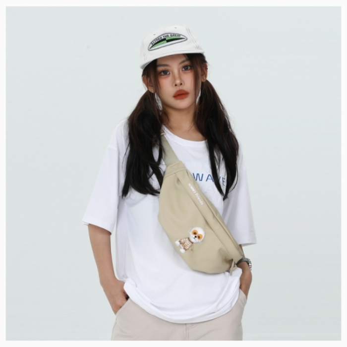 NIMMY - Nimmy Axelväska Crossbody Glasses Cool Dog - Khaki