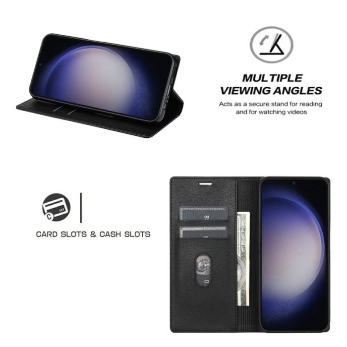 OEM - Samsung Galaxy S26 Plånboksfodral Magnetisk Stängning Konstläder - Svart