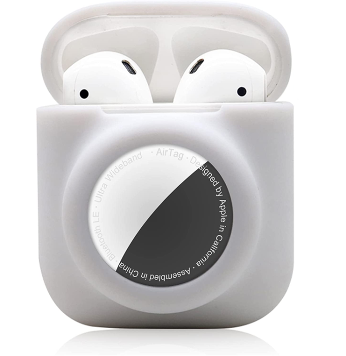 A-One Brand - Airpods Skal 2in1 Silicone Airtag Anti-Scratch - Vit