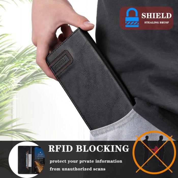 OEM - TTUDRCH Samsung Galaxy S26 Plus Plånboksfodral Konstläder RFID Skydd - Svart